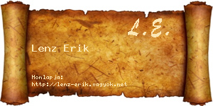 Lenz Erik névjegykártya